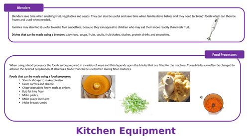 Year 9 GCSE Food Preparation & Nutrition Practical Skills S5 lesson 29 Use of equipment