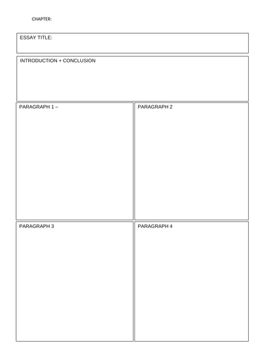 Free Essay Plan Template suitable for A-level