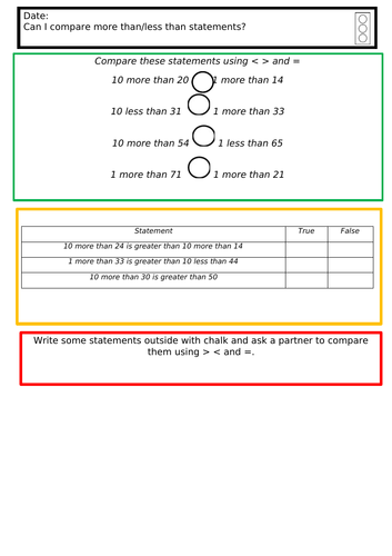 Can I compare more than/less than statements?