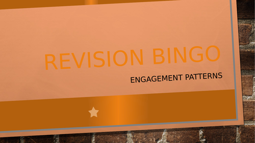 GCSE PE Engagement Patterns REVISION BINGO!