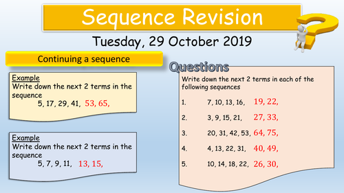Linear Sequences revision