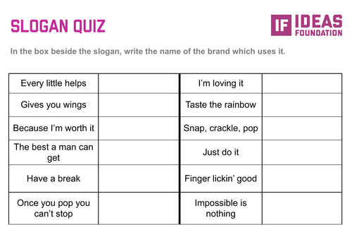 Slogan Quiz