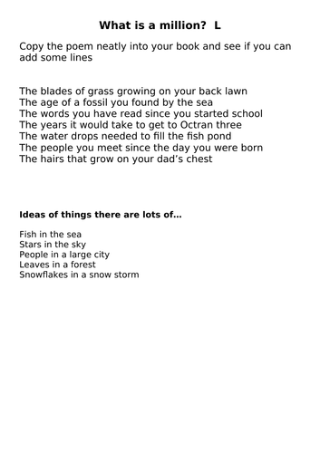 List poems - 3 lessons differentiated