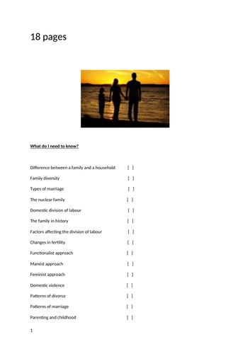 Sociology 19 Pages The family revision guide
