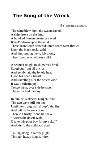 The Song of the Wreck by Charles Dickens