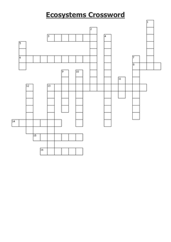 Ecosystems - Crossword