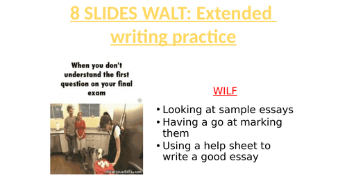 SOCIOLOGY 8 SLIDES WALT- Extended  writing practice