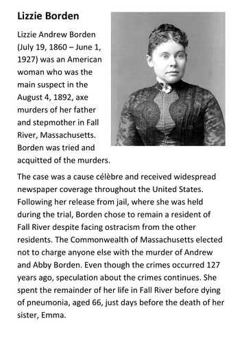 Lizzie Borden Handout