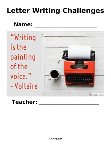 Letter Writing Challenge Booklet