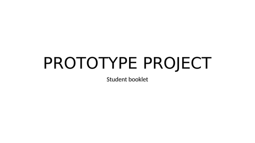 KS3 Iterative design  individual brief prototype project