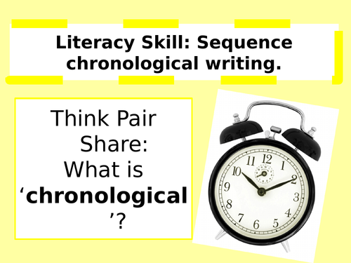 Literacy Writing Sequence chronological writing