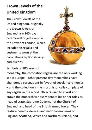 Crown Jewels of the United Kingdom Handout
