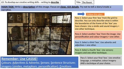 Descritive writing cover lesson