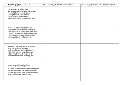 War Photographer Storyboard HWK task | Teaching Resources