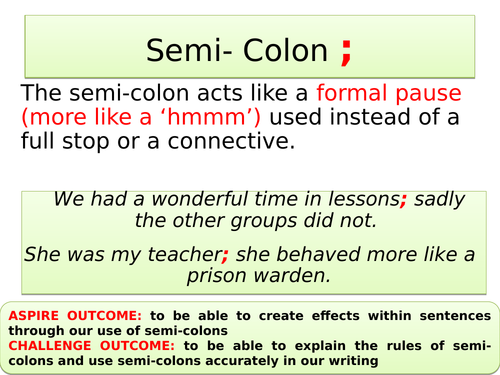 English Language Semi-colon