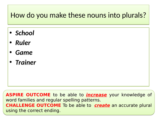 English Language Nouns - plurals