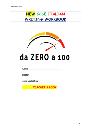 NEW ITALIAN GCSE  WRITING PREPARATION TEACHER'S BOOK SAMPLE PAGES