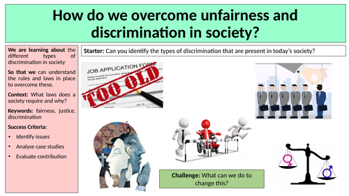 Rights and Responsibilities: How do we overcome unfairness and discrimination in society?