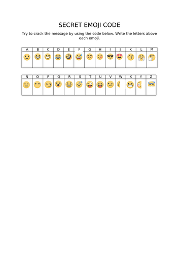 Transition Activity Emoji Code Breaker Teaching Resources