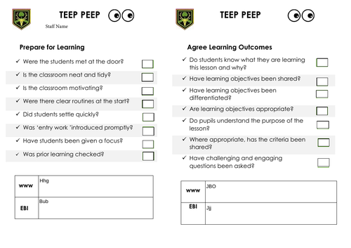 TEEP Resource for seeing TEEP in lessons