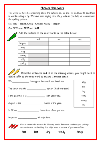 year 2 term 2a spelling phonics homework teaching