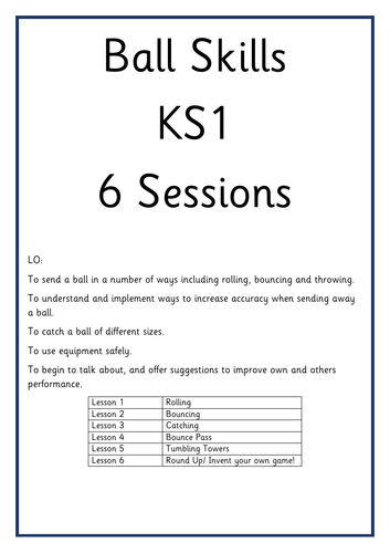 KS1 PE Planning - Games - Ball Skills | Teaching Resources