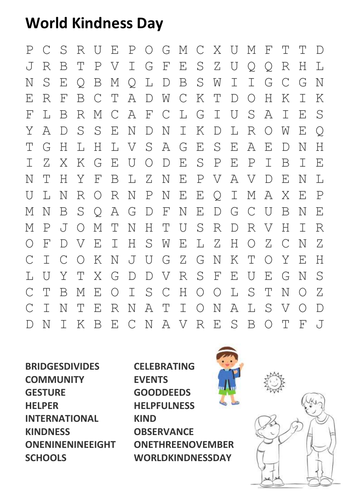 World Kindness Day Word Search