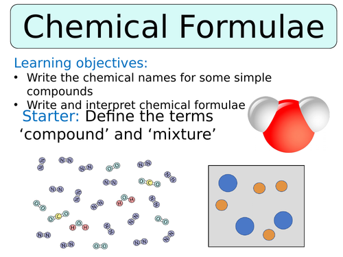 Ks3 ~ Year 7 ~ Chemical Formulae Teaching Resources