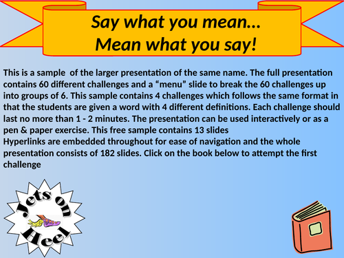 Say What You Mean ~ Sample presentation