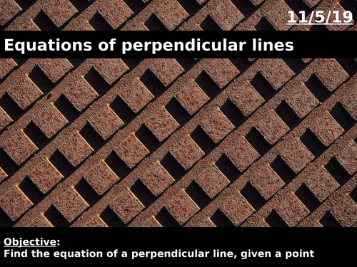 Equations of perpendicular lines