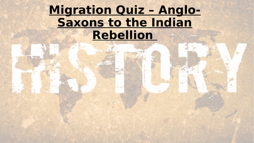 Migration Quiz Vikings- Indian Rebellion