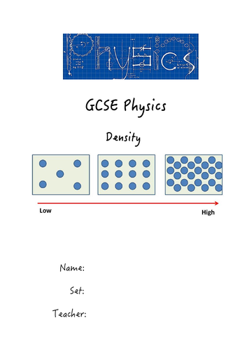 GCSE Density Notes Teaching Resources