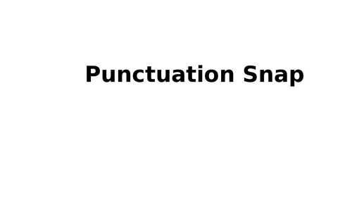Punctuation Snap SPAG Year 2