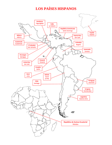 Los Paises Hispanohablantes Map Uno 1981