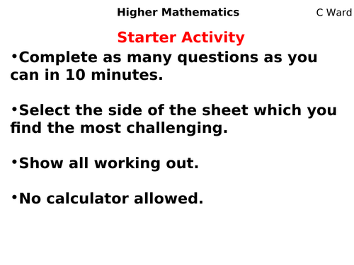 HIGHER MATHS LESSON: SOLVE LINEAR INEQUALITIES