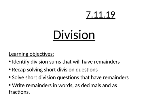Division involving remainders