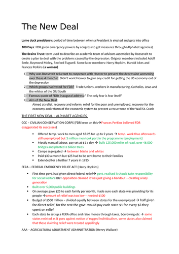 The First New Deal Notes