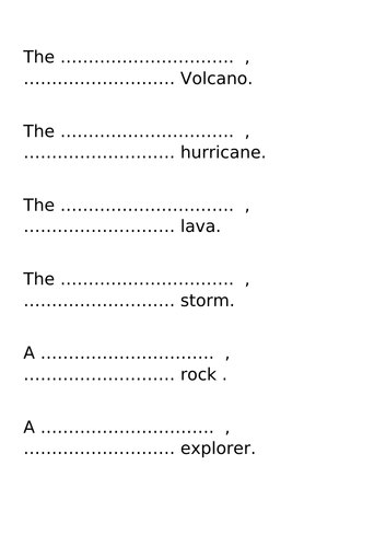 Noun phrases volcanoes