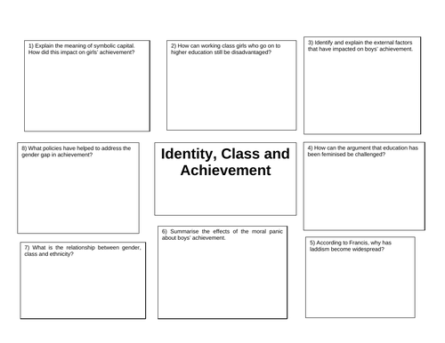 Identity class and achievement - Sociology