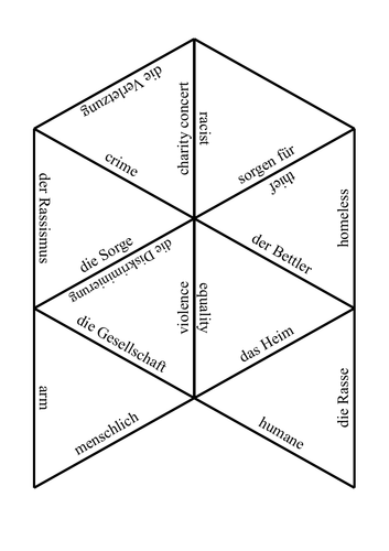 GCSE German Tarsia Puzzle Social Issues