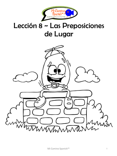 Prepositions of Place - Spanish (4 fun worksheets!)