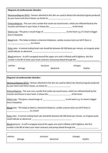 RO23 Health & Social Care LO2 Body Systems Disorders