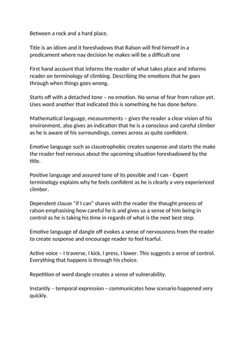 Between a Rock and a Hard Place Analysis - A*