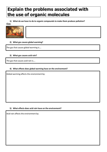 Problems with organic molecules