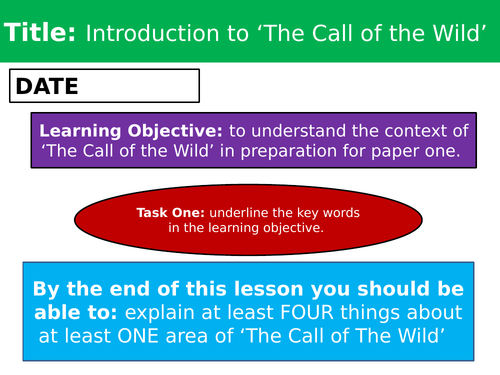 Jack London - Call of The Wild - Chapter 6 - 8 lessons - Literature Focus