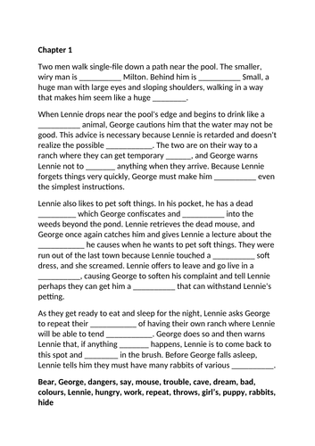 Of Mice and Men - Chapter Summaries