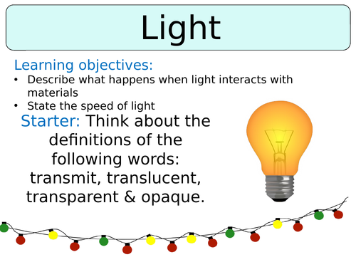 KS3 ~ Year 7 ~ Light | Teaching Resources