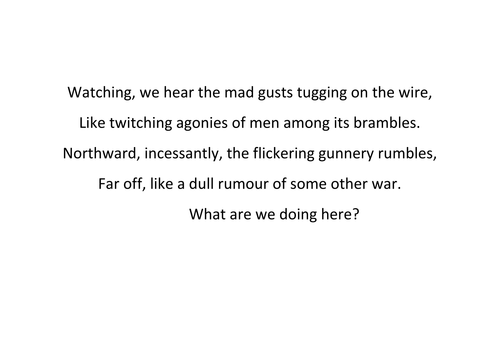 Exposure - Wilfred Owen - Lesson Exploring Techniques