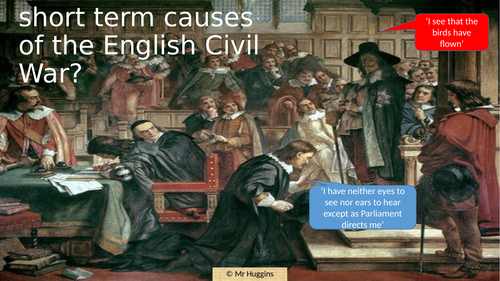 What were the Short Term causes of the English Civil War?