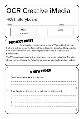 R081 Story Board Booklet